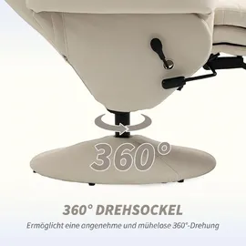 Homcom Relaxsessel 85 x 105 x 85 cm Weiß mit Liegefunktion