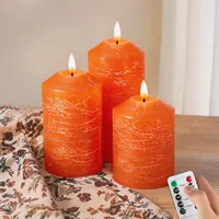 3er-Set Led Kerzen mit Fernbedienung Timer, Flammenlose Kerzenlichter