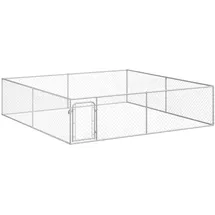 vidaXL Hundezwinger 4 x 4 x 1 m Stahl Silber