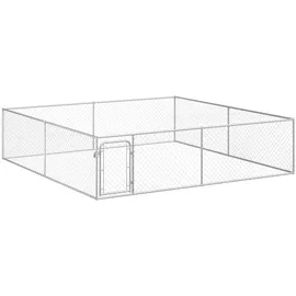 vidaXL Hundezwinger 4 x 4 x 1 m Stahl Silber