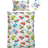 biberna Bettwäsche LINON mehrfarbig (BL 100x135 cm) - bunt - BL 100x135 cm