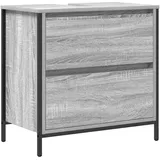 vidaXL Waschbeckenunterschrank mit Schubladen Grau Sonoma 60x34,5x60cm