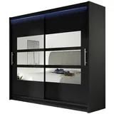 Mirjan24 Schiebetürenschrank London III 180 x 215 x 58 cm Schwarz