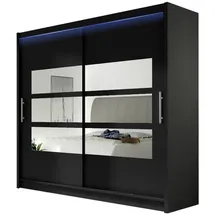 Mirjan24 Schiebetürenschrank London III 180 x 215 x 58 cm Schwarz