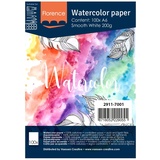 Vaessen Creative Aquarellpapier, A6, Weiß, 200 g/m2 Glattes Papier, 100 Blatt für Aquarellmalerei, Handlettering und Brush Lettering, stück