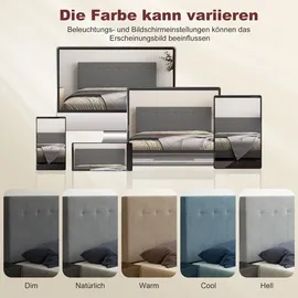 Homcom Kopfteil 3-fach höhenverstellbar Bettkopfteil mit Metallbeinen Samtoptik | Grau