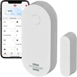 Brennenstuhl Zigbee Tür- und Fensterkontakt TFK CZ 01 (Smarter Tür- Fenstersensor, Benachrichtigung aufs Handy, Smart Home, Home Security, kostenlose App)