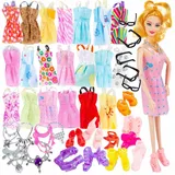 kinderplay Puppenbuggy Puppenset mit Modezubehör – kreatives Spiel – Geschenkidee, (Set) bunt