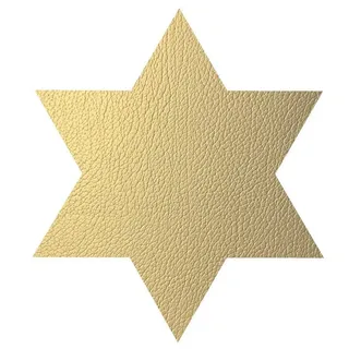 Lind DNA LindDNA Star Tischset aus Hippo Leder in der Farbe Gold, Maße: 34,5cm x 34,5cm, 990142