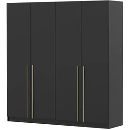 imoebel24 Drehtürenschrank 200 x 210 x 57 cm Schwarz