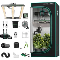 MARS HYDRO Growzelt Komplettset FC1500 Samsung 301H EVO Led Grow Light Lampe Vollspektrum Dimmbarer Pflanzenlampe mit 80X80X160cm Growtent Grow Set mit 4" Belüftungssat mit Digitalregler Kohlefilter