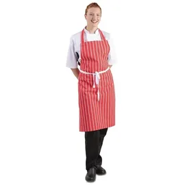 Whites Chefs Clothing Whites Chefs Apparel A532 Lätzchen Schürze, rot und weiß gestreift
