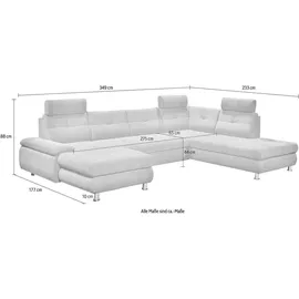 Stella Trading Wohnlandschaft mit Funktion Alba - grau