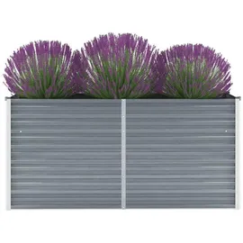 vidaXL Garten-Hochbeet verzinkter Stahl rechteckig 160 x 40 x 77 cm Grau  