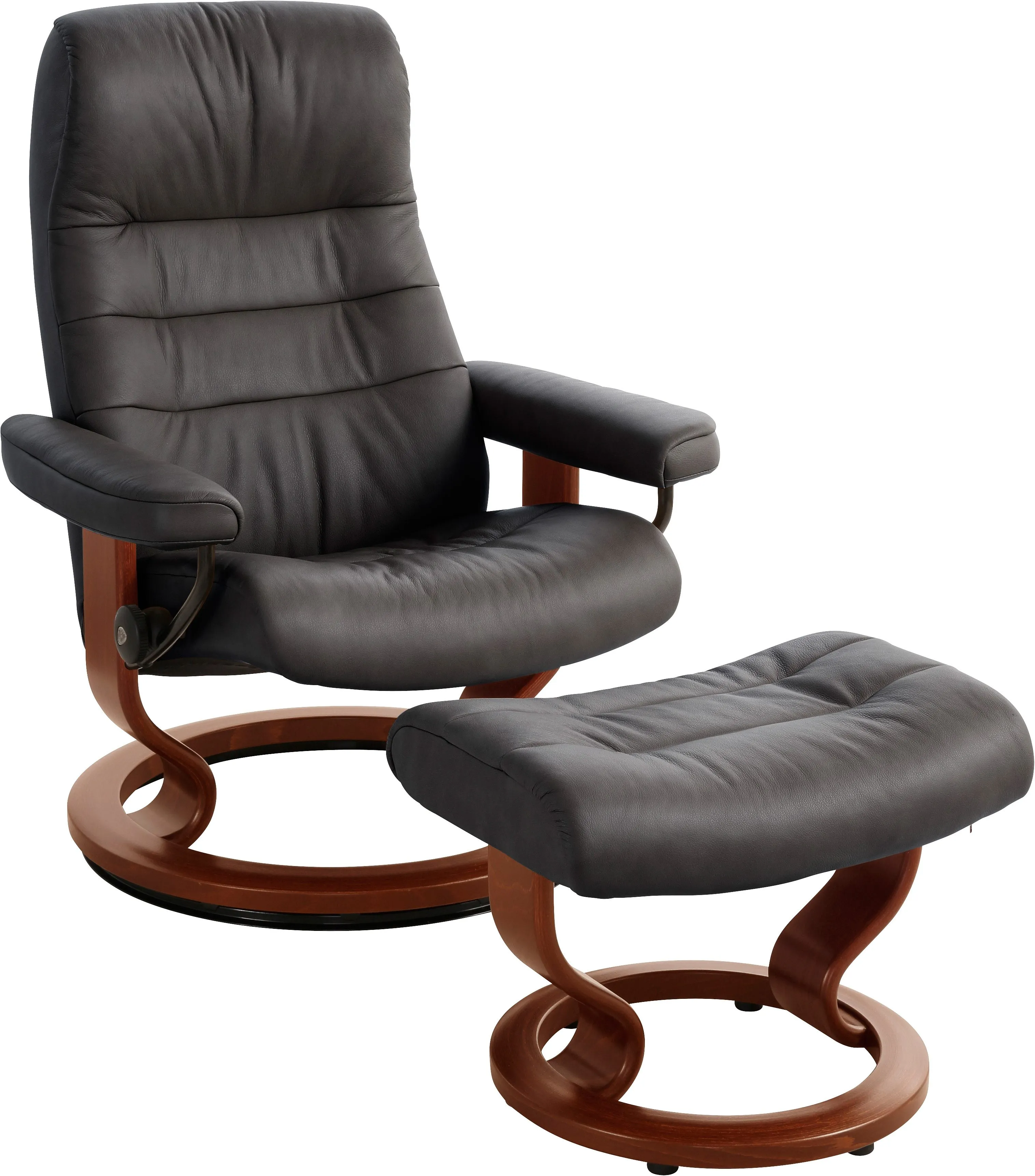 Stressless® Relaxsessel »Opal«, (Set, Relaxsessel mit Hocker), mit Hocker, mit Classic Base, Größe L, mit Schlaffunktion Stressless® black