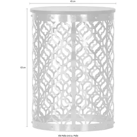 LEONIQUE »Menton« mit kunstvollem Metallgestell in gold und dunkler Massivholzplatte