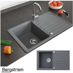 Granit Spüle Küchenspüle Einbauspüle Auflage Spülbecken Küche reversibel Grau