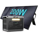 SOLARPLAY Tragbare powerstation 2160wh mit 200W Solarpanel, 2400W Solargenerator mit LiFePO4, 12 Ausgang, Portable Power Station für Outdoor Camping, Wohmobil-Reisen, Notfall, (Q2501+Solar)