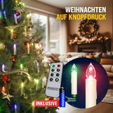 DEUBA LED Weihnachtsbaumkerzen Kabellos 30er Set Bunt mit Fernbedienung Mehrfarbig