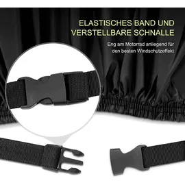 Woltu Motorradabdeckung wasserdicht Winterfest Schwarz 245 cm x 105 cm x 125 cm