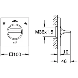 Grohe Allure 3-Wege-Umstellung für 1 Verbraucher Messing cool Sunrise