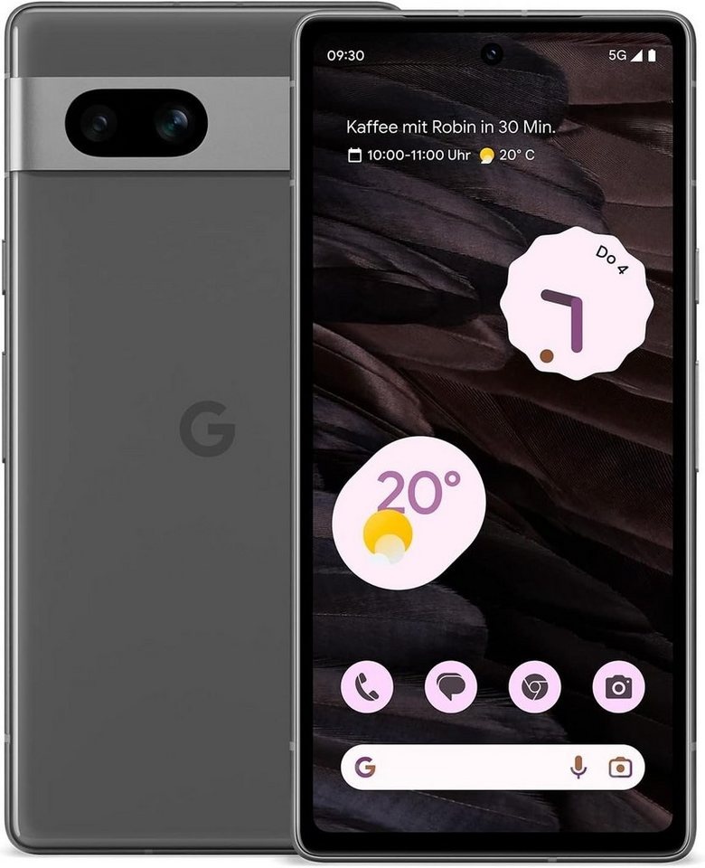 Google Pixel 7a - Dual Sim - 5G - ohne Simlock - Android Smartphone (15,20 cm/6.1 Zoll, 128 GB Speicherplatz, 64 MP Kamera, Dual Kamera Handy) schwarz