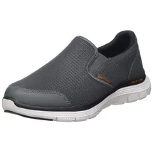 SKECHERS Herren Flex Advantage 4.0 Tuscan Sneaker, Charcoal Mesh Pu Orange Trim, 46 EU