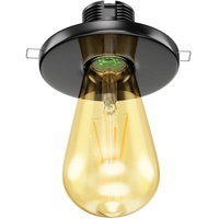 Ledscom.de E27 Porzellan Decken-Einbauleuchte TELA, rund, schwarz, 99mm, inkl.