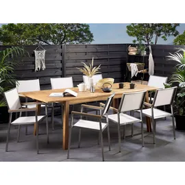 Beliani Gartentisch Hellbraun 180 cm Ausziehbar