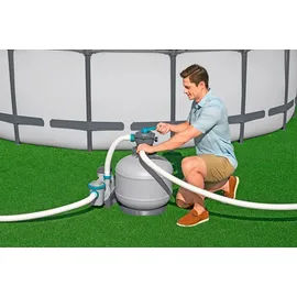 BESTWAY  Flowclear Sandfilteranlage mit Zeitschaltuhr 11.355 l/h 500 W (2025) grau/blau