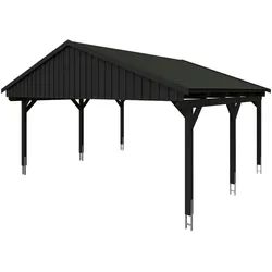 Doppelcarport SKANHOLZ "Fichtelberg", grau (anthrazit), H: 362cm, Carports