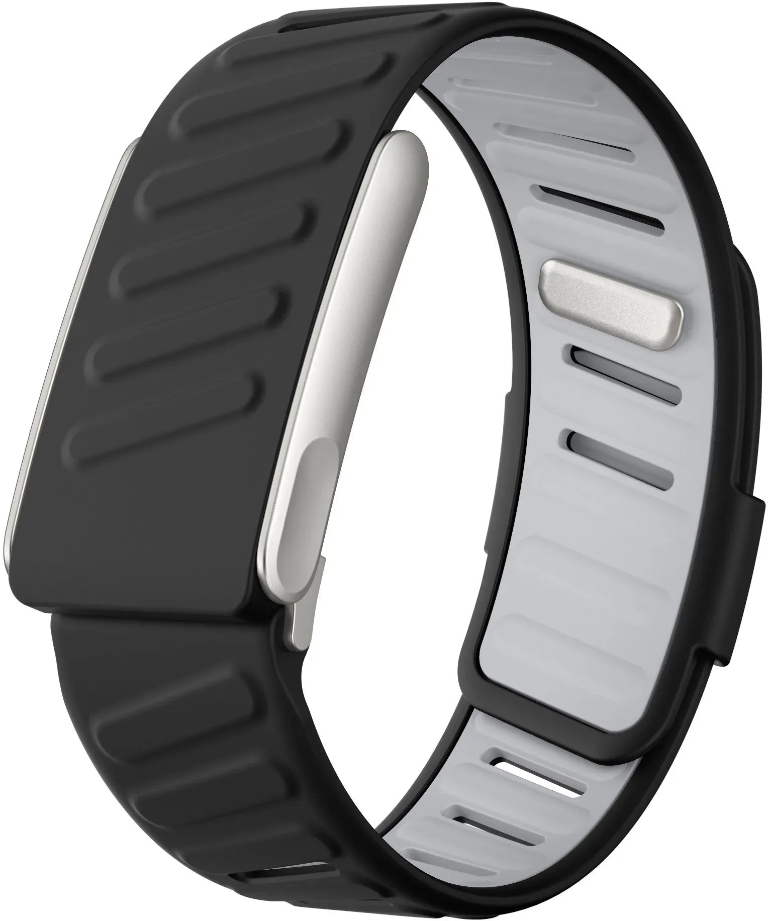 Strap-it Whoop MG Armband Silikon 'Sport' für Whoop MG - Schwarz/Grau - Druckknopf Verschluss