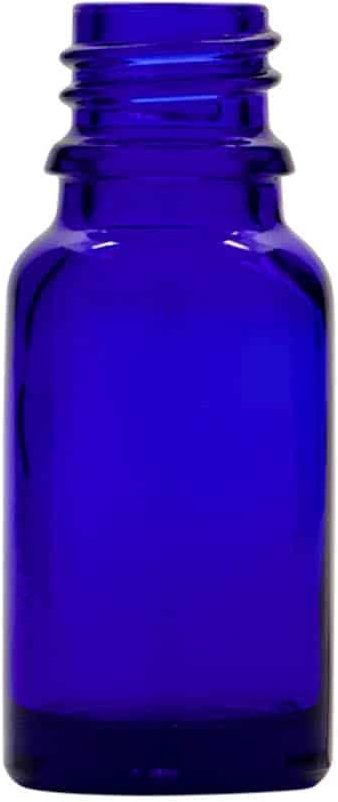 Flacon pharmaceutique 10 ml , verre, bleu roi, col : DIN 18