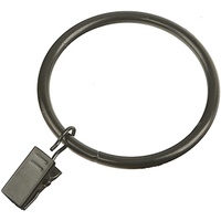 10 EWANTO Vorhangringe Gardinenringe mit Clip schwarz 1x10 Pack HH-15