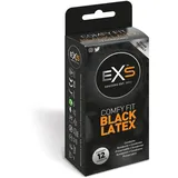 EXS Black Latex 12 schwarze Kondome aus Latex - anatomische Form für mehr Komfort - schwarzes Latex