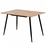 Trisens Esstisch Emilia ausziehbar 120-150-180 x 80 cm 4-10 Personen Küchentisch mit Metallgestell für Küche, Esszimmer Holz Optik,Farbe:Eichefarben