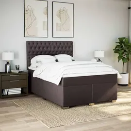 vidaXL Boxspringbett 140 x 200 cm Dunkelbraun
