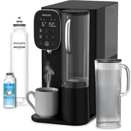 Philips Water Umkehrosmose-Wasserstation ADD6912BK/10: Eliminiert bis zu 110 Substanzen, sofortige Erhitzung und Kühlung, 1 Jahr Filterlebensdauer