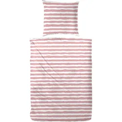 Bettwäsche STRIPE weiß/rosa - rosa