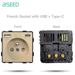 BSEED-Steckdoseneinsatz mit USB-A und USB-C Gold Nein