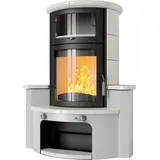 Kaminofen HARK 63 GT ECOplus 5 kW - Ofenkacheln: Creme-Weiß - Korpus: graphit