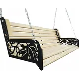 QLS Hollywoodschaukel 150 cm mit Holzleisten bis 300 kg Belastbar