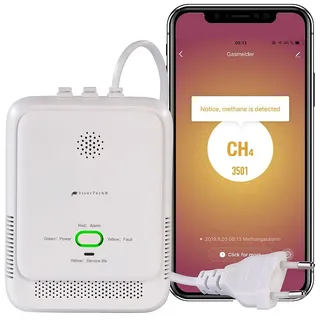 VisorTech Smarter Multi-Gasmelder für haushaltsübliche Gase, WLAN & App, 85db