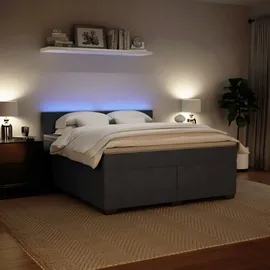 vidaXL Boxspringbett 180 x 200 cm Dunkelgrau