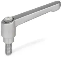 Ganter norm 300.5-92-M12-50-IS Verstellbare Edelstahl-Klemmhebel, mit Schraube, matt gestrahlt