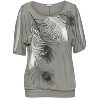 LASCANA Strandshirt Damen grau-bedruckt Gr.32/34