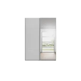 meinSchrank Schwebetürenschrank Regina 161 x 223 x 68 cm Grau
