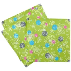 Sovie HOME Serviette Petra aus Linclass® Airlaid in Grün 40 x 40 cm, 12 Stück fröhlich Frühling farbenfroh