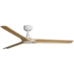 Faro HEYWOOD L DC-Ventilator in Weiß/hellem Holz