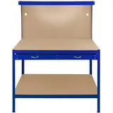 MonsterShop Werkbank mit Lochwand, Schublade & Licht Blau
